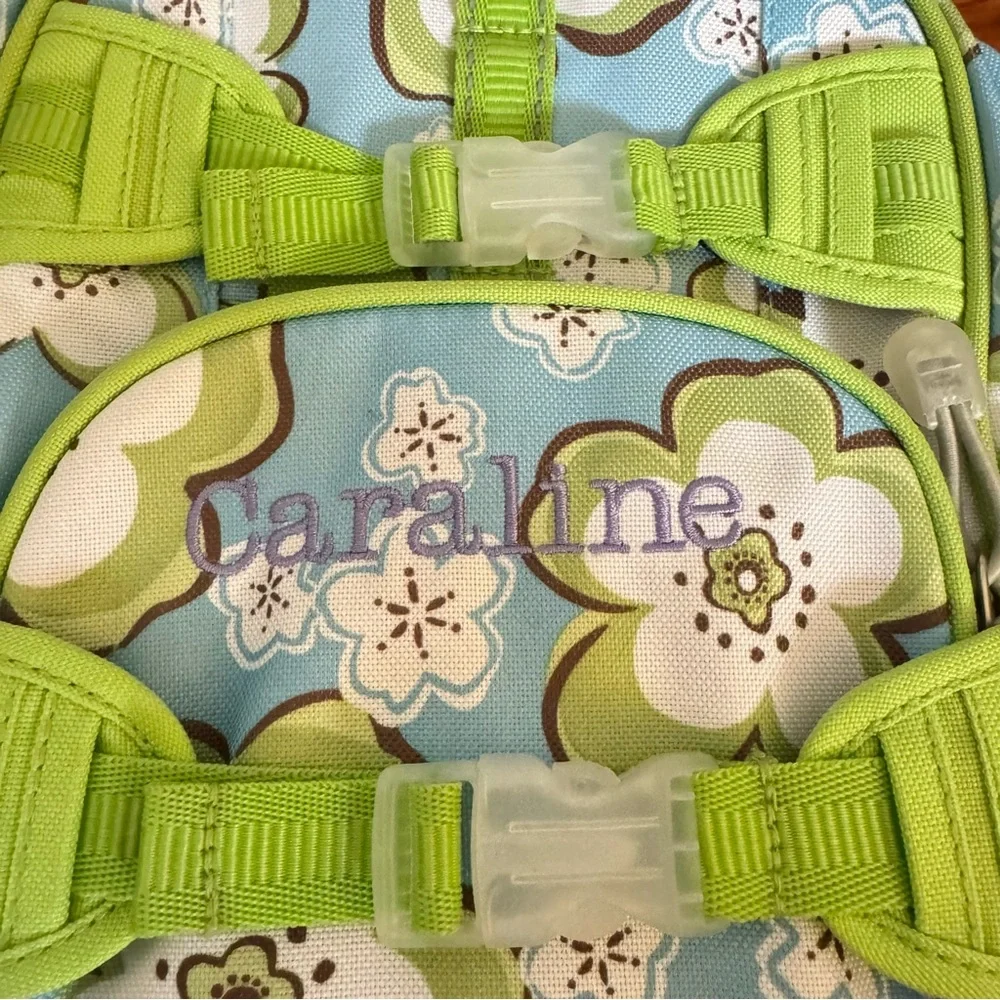 Pottery Barn Mini Backpack Floral Green & Blue Caraline
